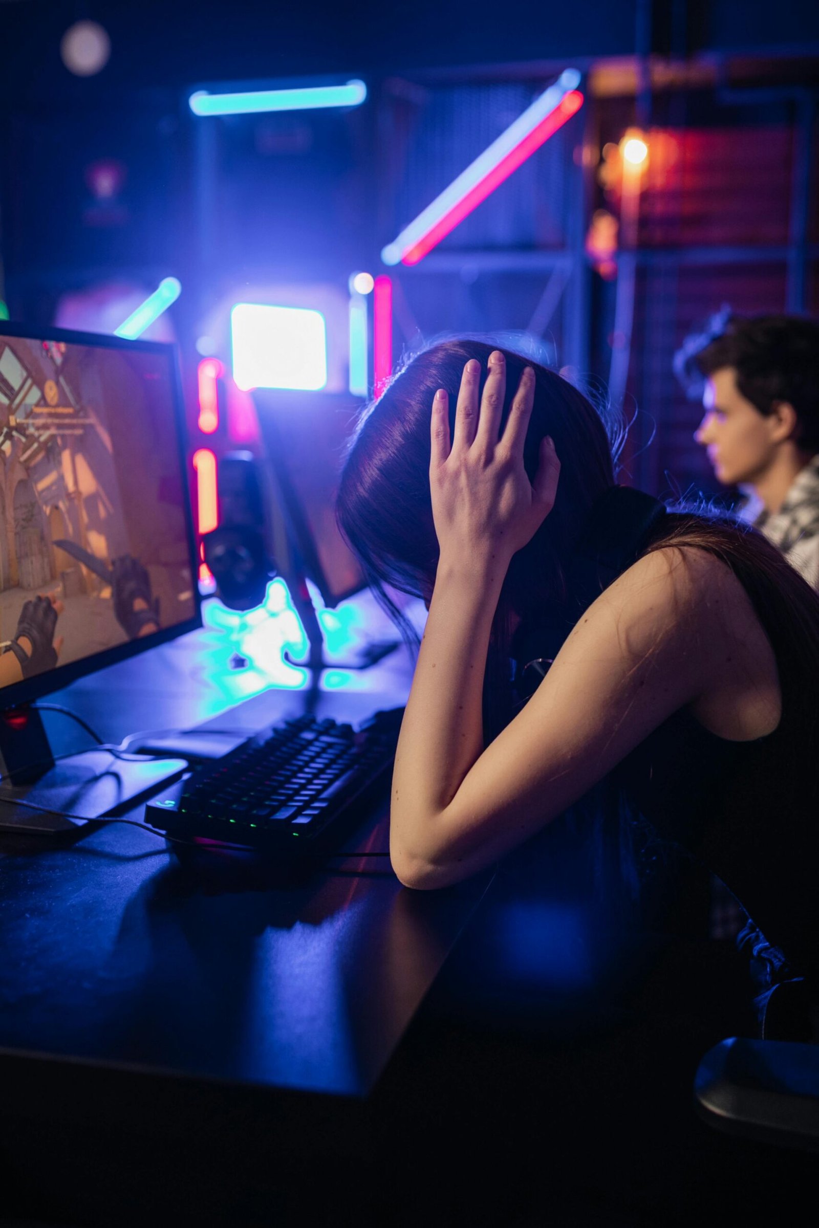 Photo by Alena Darmel: https://www.pexels.com/photo/photo-of-a-girl-sitting-near-a-monitor-7862632/